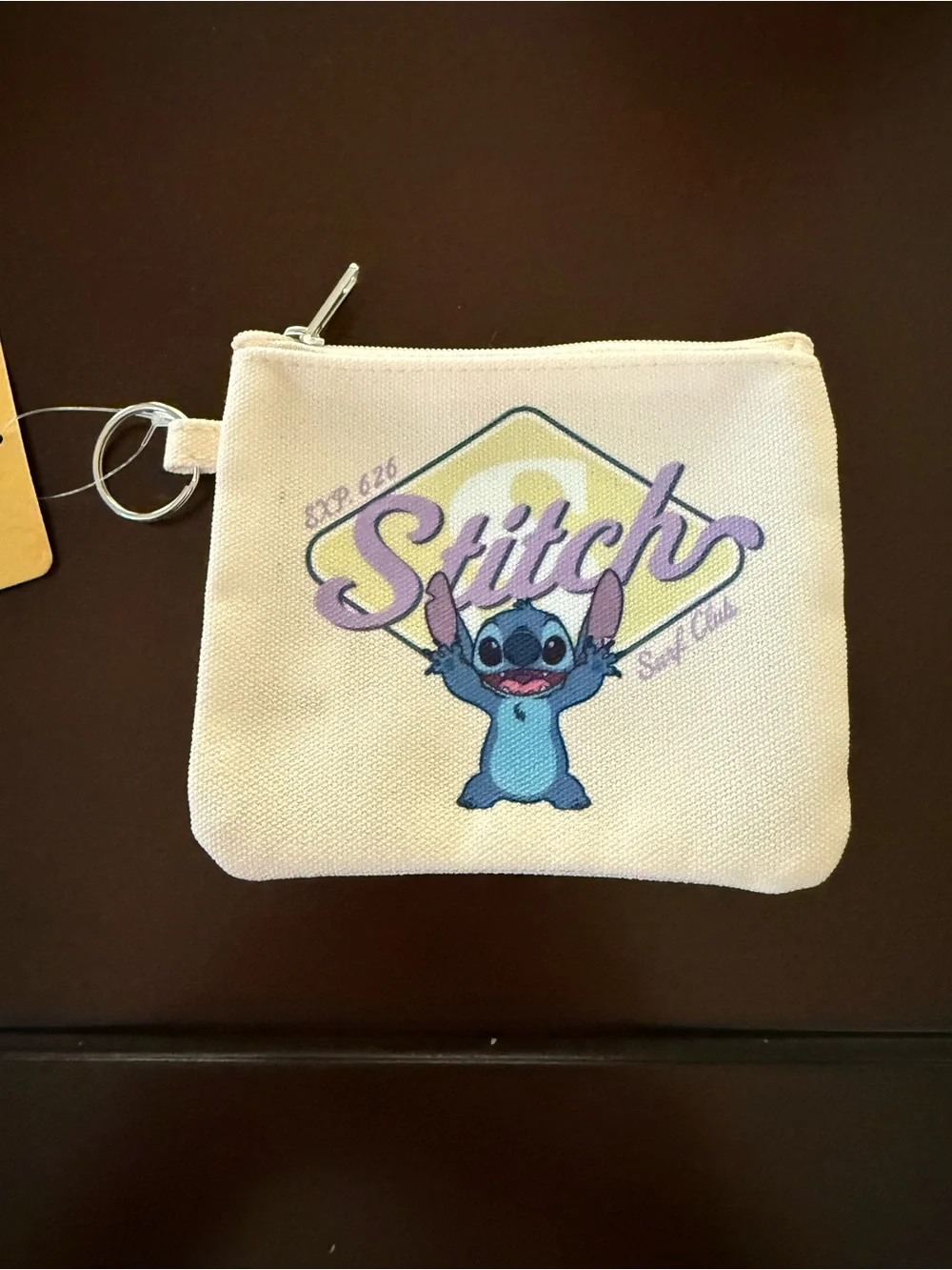 Disney Cream Coin Purse with Stitch *NEW